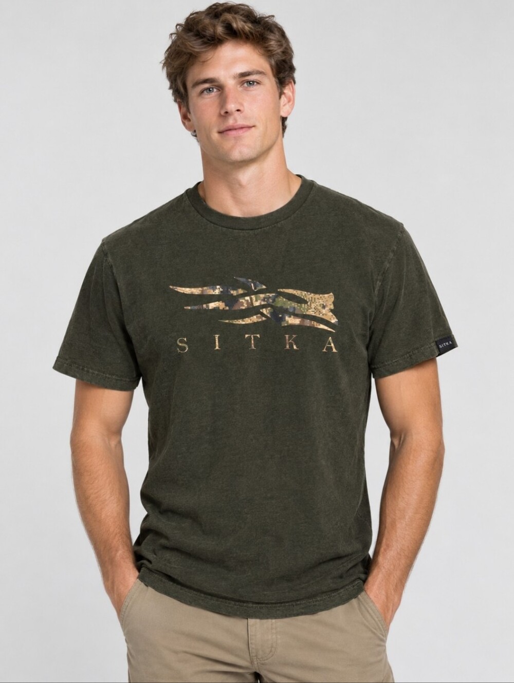 Sitka Hunter Green Logo Short-Sleeve Cotton Hunting T-Shirt Men's Size Medium